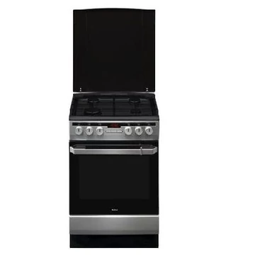 Amica 56013 A5KG8.2(XN)M Kombinált tűzhely, A energiaosztály, 4 Égőfej, Elektromos gyújtás, 65 l, Grill, Légkeverés, Időzítő, Szürke