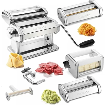 Bachmayer BM-2203 5 részes Tésztakészítő és tésztavágó gép, Cérna- és Széles metélt, Ravioli, Lasagne, Spagetti készítéséhez