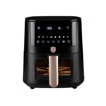 Berlinger Haus BH/9604 fekete- rose gold 8 L forrólevegős sütő 1650W  XXXL méret Kosár tapadásmentes bevonattal