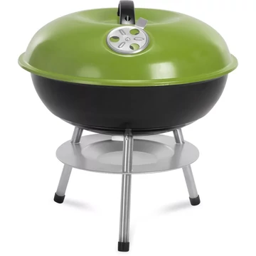 Fieldmann FZG 1102G asztali faszenes grillsütő, Krómozott grillrács, Nemesacél fedél, szabályzó szeleppel, Rozsdamentes,  Fekete - Zöld