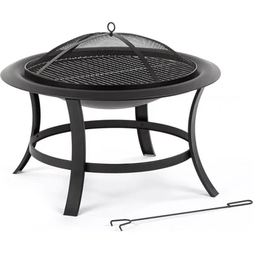 Fieldmann FZG 1025 Tűzrakó, Grillrács, Stabil lábak, Fekete