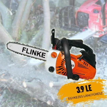Flinke FK-LF-9660 benzinmotoros gallyazó láncfűrész, 2.9 kW/3.9 LE, 3000 fordulat/perc, 34 cm vágólap, Narancssárga