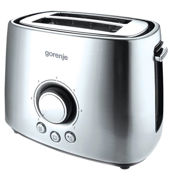 Gorenje T1000E rozsdamentes acél 2 szeletes kenyérpirító, 7 fokozat, 1000W, ezüst