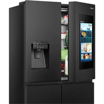 HISENSE RQ760N4IFE Side by Side hűtőszekrény, 584 L, No Frost, Vízadagoló, Jégadagoló, LCD kijelző, Fekete