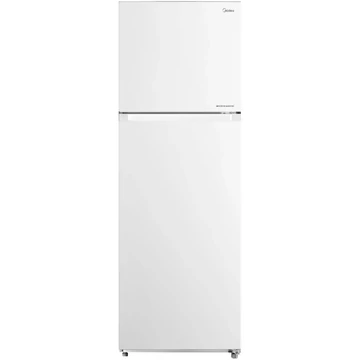Midea MDRT489MTE01 felülfagyasztós hűtőszekrény 338 L, E energiaosztály, No Frost, Hűtő űrtartalom 254 L, Fagyasztó űrtartalom 84 L, Éves energiafogyasztás 232 kWh, Fehér