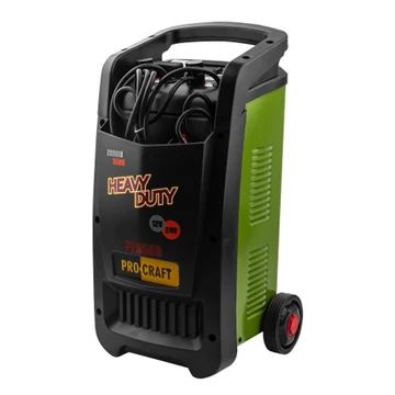 Procraft PZ550A Autós akkumulátortöltő indítóforrással, 2000 W, 12/24 V töltési feszültség, 30 A töltőáram, 20-700 Ah akkumulátor kapacitás, 550 A Indítási áram