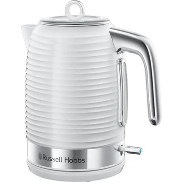 Russell Hobbs 24360-70 Inspire vízforraló, minőségi, mintás műanyag vízforraló króm betétekkel, könnyen levehető fedő, csepegésmentes kiöntő, 1,7 literes kapacitás, 2400 W, Fehér