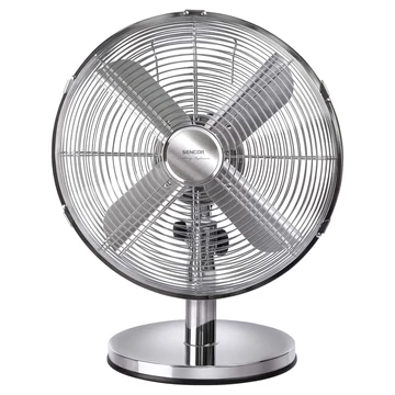 SENCOR SFE 3040SL Fém asztali ventilátor, 35W, átmérő 30 cm, oszcilláló funkció, 3 fokozat, Ezüst