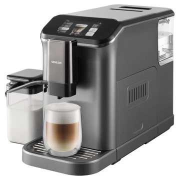 Sencor SES 8500BK SMART Automata Kávéfőző, 1350W, 20 bar, Kávédaráló 15 fokozat, Csészemelegítő, Tejhabosító, Fekete
