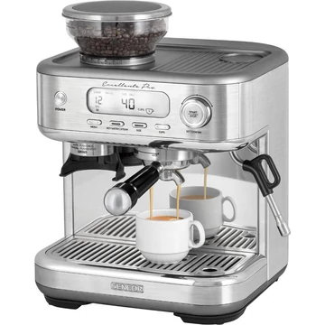 Sencor SES 6050SS Presszókávéfőző, 15 bar, 1770W, 2.3 Literes viztartály, kávédaráló, gőzfúvóka, Thermoblock, Inox
