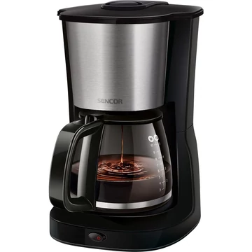 Sencor SCE 3050SS Filteres kávéfőző, 1.25 Literes víztartály, 12 csészés, tea készítés, Fekete-inox