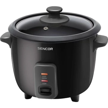 Sencor SRM 0601BK Rizsfőző, 300W, 0,6 Literes, Melegen tartás, Kivehető edény, Fekete