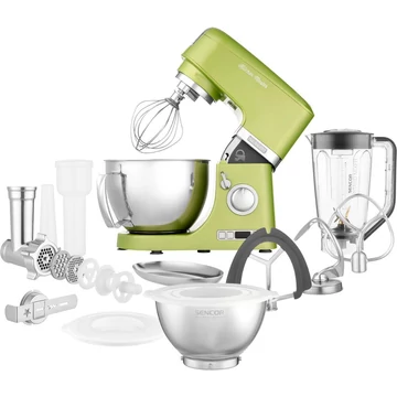 Sencor STM 7870GG Konyhai robotgép, 1000W, 4.5 literes keverőtál, 8 sebességi fokozat, Zöld