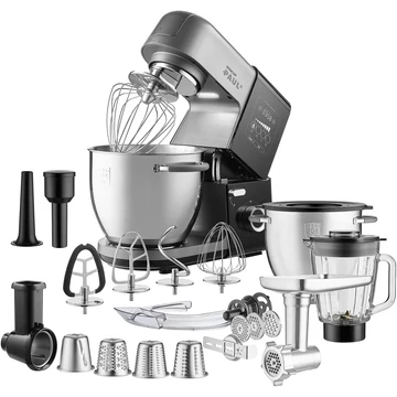 Sencor STM 8970 Paul 3 Konyhai robotgép, 1800W, 2 db 6,7 l rozsdamentes acéledény, 8 fokozat, Ezüst-Fekete