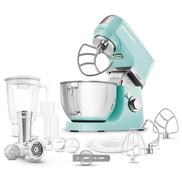 Sencor STM 6351GR Konyhai robotgép, 1000W, 4,5 L rozsdamentes edény, Mixer, Húsdaráló, Kolbásztöltő, Zöld