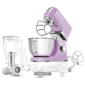 Sencor STM 6355VT Konyhai robotgép, 1000W, 4,5 Literes edény, Mixer, Húsdaráló, Kolbásztöltő, Lila