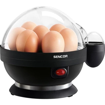 Sencor SEG 710BP Tojásfőző, 380W, 7 tojás kapacitás, Időzítő, 3 főzési fokozat, Fekete