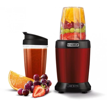 Sencor SNB 4301RD Nutri turmixgép, 1000W, 800- és 1000ml-es Tritan ütésálló palackokkal, Piros