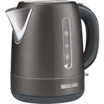 Sencor SWK 1228BK Rozsdamentes acél Vízforraló, 1.2 L, 2150 W, 360°-os STRIX középcsatlakozó, Fekete