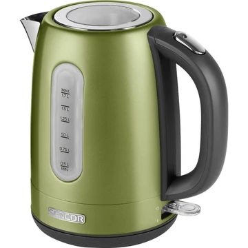 Sencor SWK 1770GG Rozsdamentes acél Vízforraló, 1.7 L, 2150 W, 360°-os STRIX középcsatlakozó, Világos olivazöld