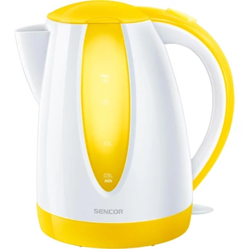 Sencor SWK 1816YL Vízforraló 1,8 L, 2000 W, 360°-os középcsatlakozó, Sárga-fehér