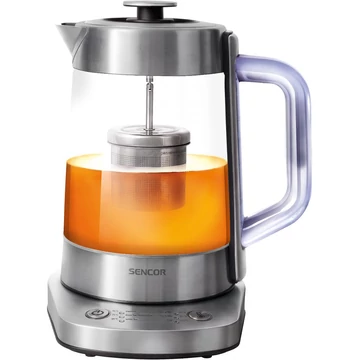 Sencor SWK 1590SS Vízforraló, 1.5 L, 1500W, Teaszita, Állítható hőmérséklet, Melegen tartó funkció, Inox 