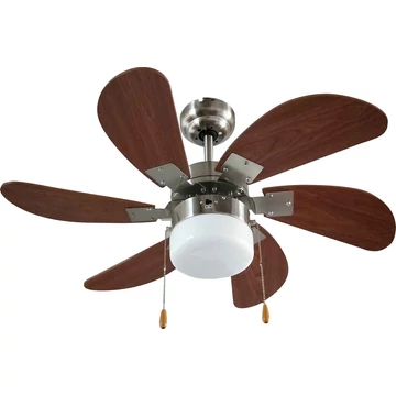 TOO FANC-76-300-WOOD mennyezeti ventilátor, 45 W, 6 lapátos kialakítás, 76 cm lapátátmérő, 2 db zsinorkapcsoló, 3 Sebességfokozat, Világítás, Változtatható forgásirány