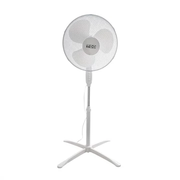 TOO FANS-40-116-W Álló ventilátor, 45 W, 40 cm lapátátmérő, 3 sebességfokozat, Oszcillációs mód, Dönthető fej, Állítható magasság 95-125 cm között, Fehér