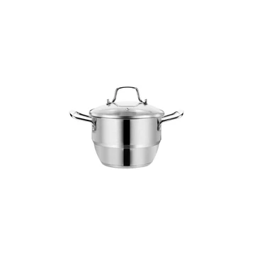 Victor V-SGZ22 rozsdamentes gőzfőző edény üveg fedővel, 22 cm átmérő, 14 cm magas, 3 l, Kivehető aljzat