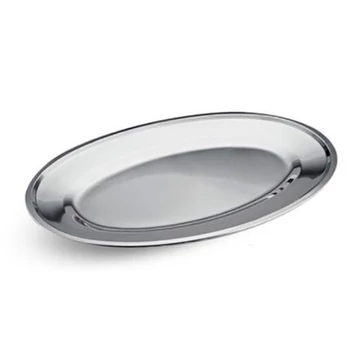 Victor V155-12 rozsdamentes ovális tálca, 12" (30 cm), Fényes ezüst
