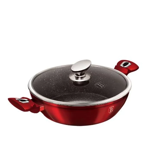 BERLINGER HAUS BH/7110 Wok fedővel, 30cm, Burgundy Metallic Line
