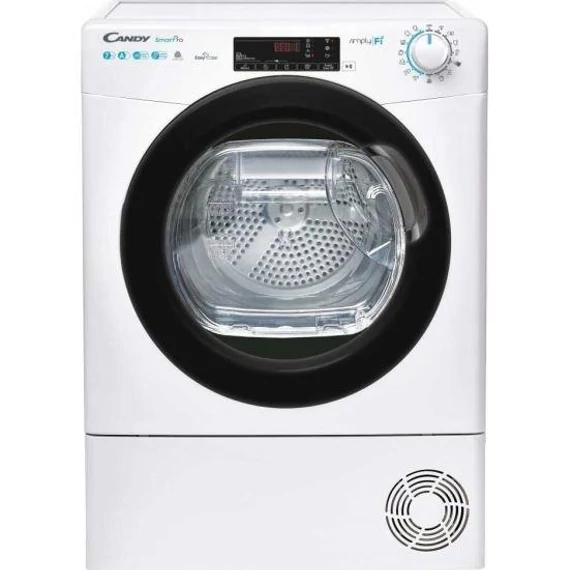 Candy CSO4 H7A1TBE-S keskeny hőszivattyús szárítógép, 7 kg, 14 program, digitális kijelző, Wi-Fi, Bluetooth, C energiaosztály, fehér 