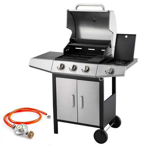 Fieldmann FZG 3010 Gáz grill  3+1 égőfejes, Teljesítmény 11,7kW, Inox