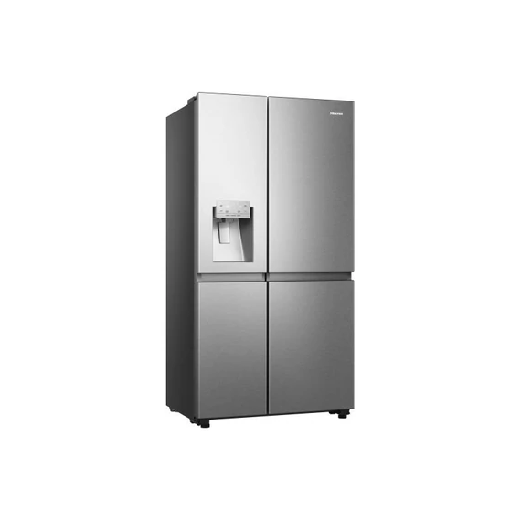 Hisense RS818N4TFC Side-by-Side hűtőszekrény, 2 ajtós, C, LED kijelző, 417+215 L, 3D-s légkeringetés, MultiFlow ventiláció a normáltérben, Ajtóriasztás, Eco Mode, Super Freeze, Szabályozható hőmérséklet, Víz- és jégadagoló, WI-FI, Total No Frost, Fekete