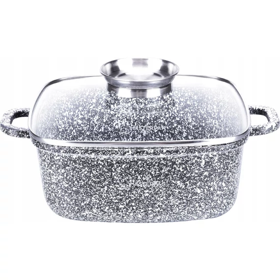 MASTERPAN MP-2110 FAZÉK ALUMÍNIUM NÉGYZET 28CM, GRÁNIT MÁRVÁNY, 6,5L 
