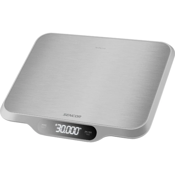 Sencor SKS 7300 Konyhai mérleg 30 kg/2g, LED kijelző, HOLD funkció, Rozsdamentes acél