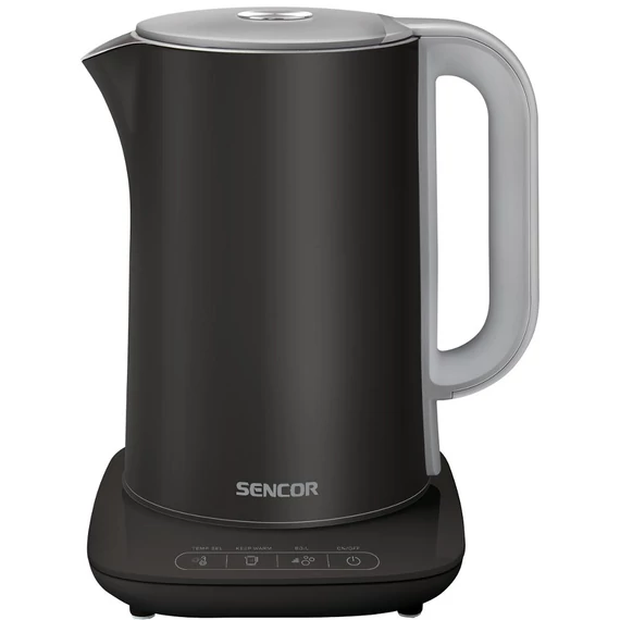 Sencor SWK 1592BK Vízforraló 1.5 L, 2150 W, 360°-os STRIX középcsatlakozó, Elektronikus vízhőmérséklet szabályozás, Melegen tartás 120 percig, Fekete