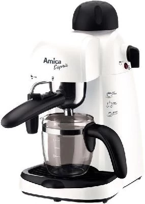 Amica CD 1011 Espris Eszpresszó kávéfőző, 800 W, 5 bar, 0.24 l víztartály, Cappuccino készítés, Fehér