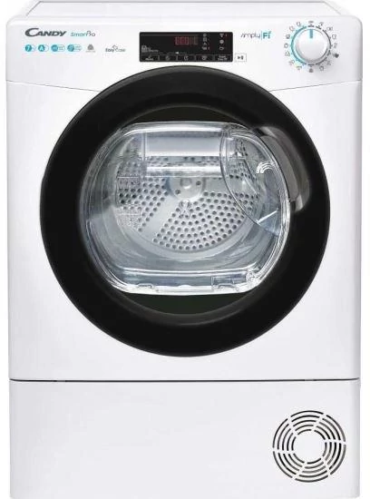 Candy CSO4 H7A1TBE-S keskeny hőszivattyús szárítógép, 7 kg, 14 program, digitális kijelző, Wi-Fi, Bluetooth, C energiaosztály, fehér 