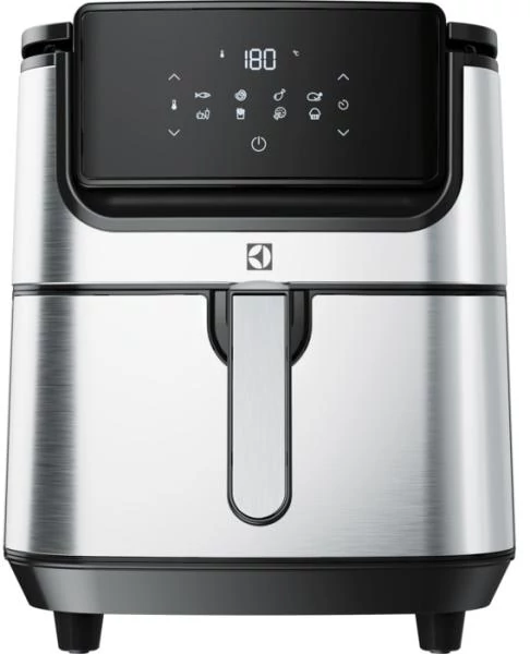 Electrolux Explore 6 (E6AF1-6ST) AirFryer olajmentes forrólevegős sütő, 1800 W, 5.4 l, 80-200°C, Inox, 14 napos elállásból visszaküldött termék!