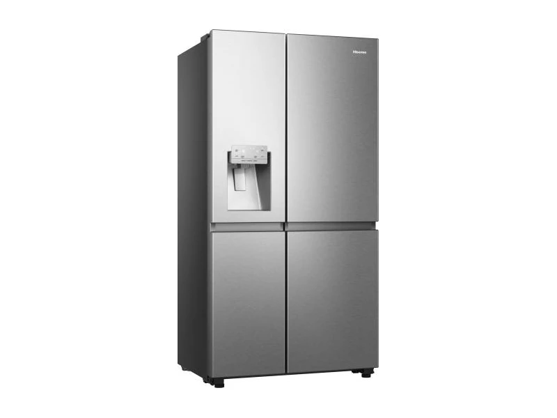 Hisense RS818N4TFC Side-by-Side hűtőszekrény, 2 ajtós, C, LED kijelző, 417+215 L, 3D-s légkeringetés, MultiFlow ventiláció a normáltérben, Ajtóriasztás, Eco Mode, Super Freeze, Szabályozható hőmérséklet, Víz- és jégadagoló, WI-FI, Total No Frost, Fekete