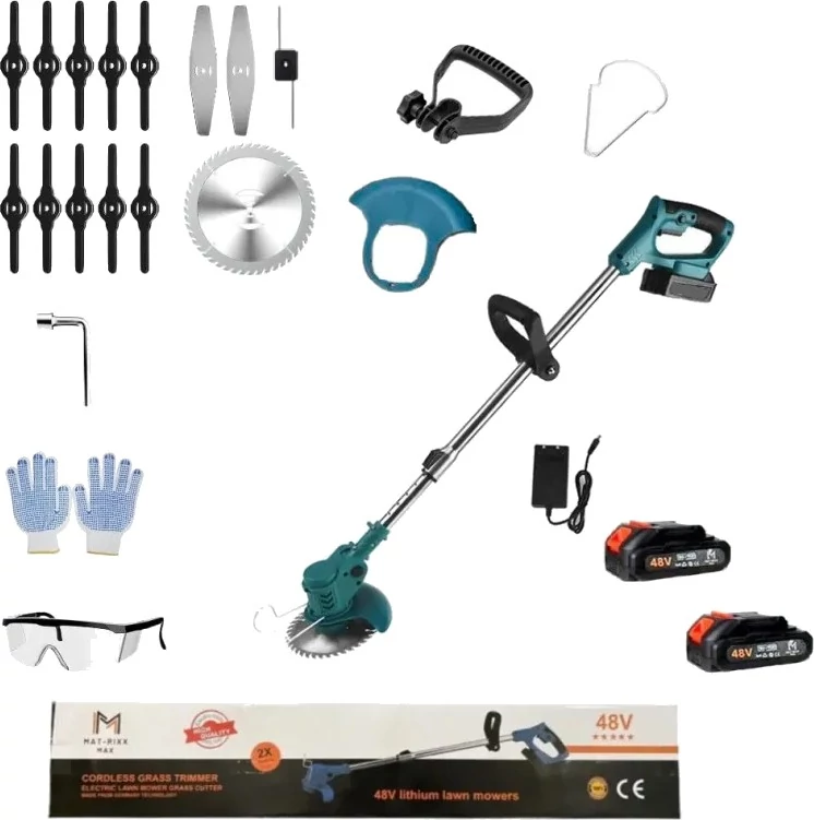 MAT-RIXX MAX Akkumulátoros fűkasza, 2x 48 V, 14 részes kiegészítővel, Teleszkópos nyél