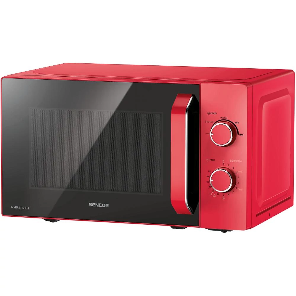 Sencor SMW 1920RD Mikrohullámú sütő, 20 Liter, 700W, Kiolvasztás, 5 Fokozat, Piros