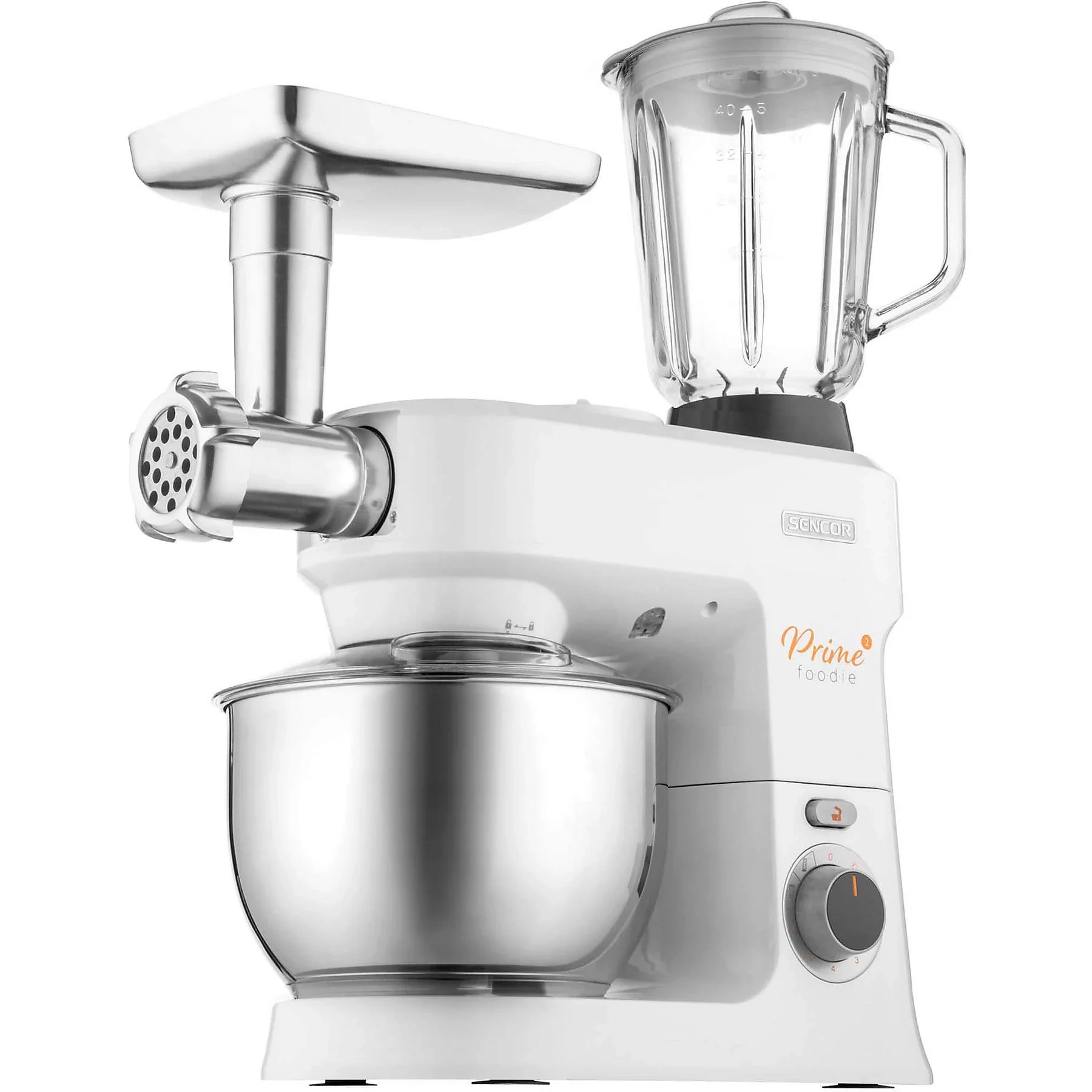 Sencor STM 3760 WH Konyhai robotgép 4,5 l rozsdamentes edény, többfunkciós állványkeverő gép, dagasztó, húsdaráló, turmix