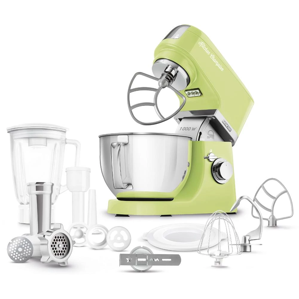 Sencor STM 6357GG Konyhai robotgép, 1000W, 4,5 Literes edény, Mixer, Húsdaráló, Kolbásztöltő, Zöld
