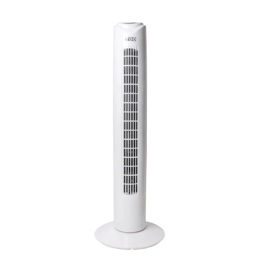 TOO FANT-82-102-W-RC oszlopventilátor, 45 W, 3 sebességfokozat, Oszcillációs mód, 81 cm magas, 7.5 óra időzítő, Halk működés, Távirányító, Fehér