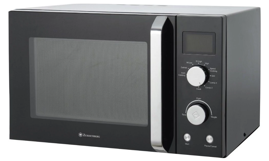 Zurrichberg ZBP7622 Mikrohullámú sütő 30 L, Digitális, Grilles, 1400W teljesítmény. Fekete