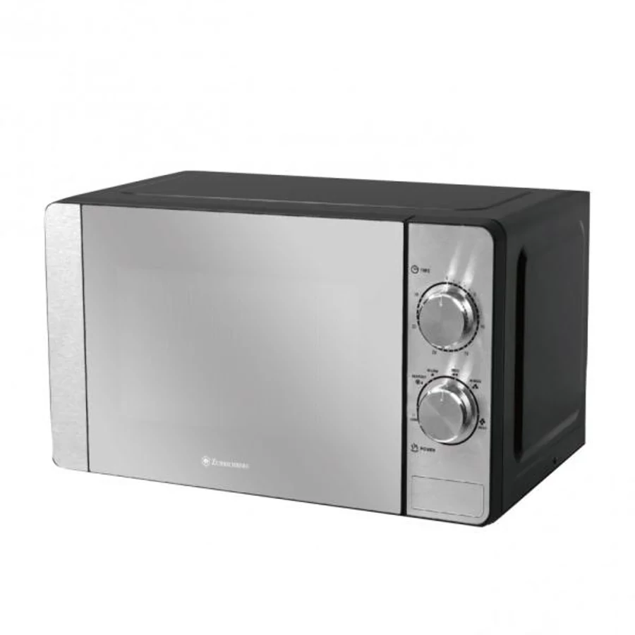 Zurrichberg ZBP40L Mikrohullámú sütő 40 L, 2000W,  6 fokozat, Automatikus forgótányér (jobbra és balra is), DEFROST funkció, 30 perces időzítő, Tükrös ajtó, Inox + AJÁNDÉK MIKRÓZHATÓ MŰANYAG TÁROLÓ DOBOZ